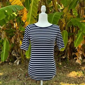 GAP Striped Stretch Tee | Navy White